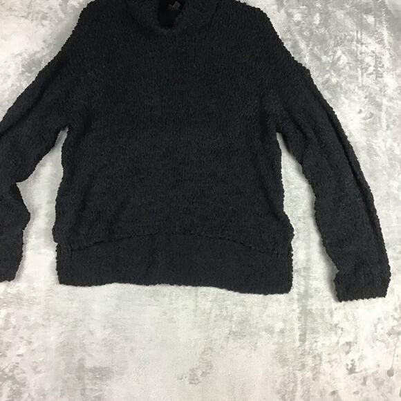 Bobeau Women’s M Black Hi-Low Popcorn Knit Cowl Neck Long Sleeve Sweater - Picture 3 of 15